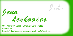 jeno leskovics business card