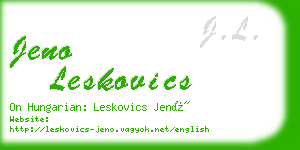 jeno leskovics business card